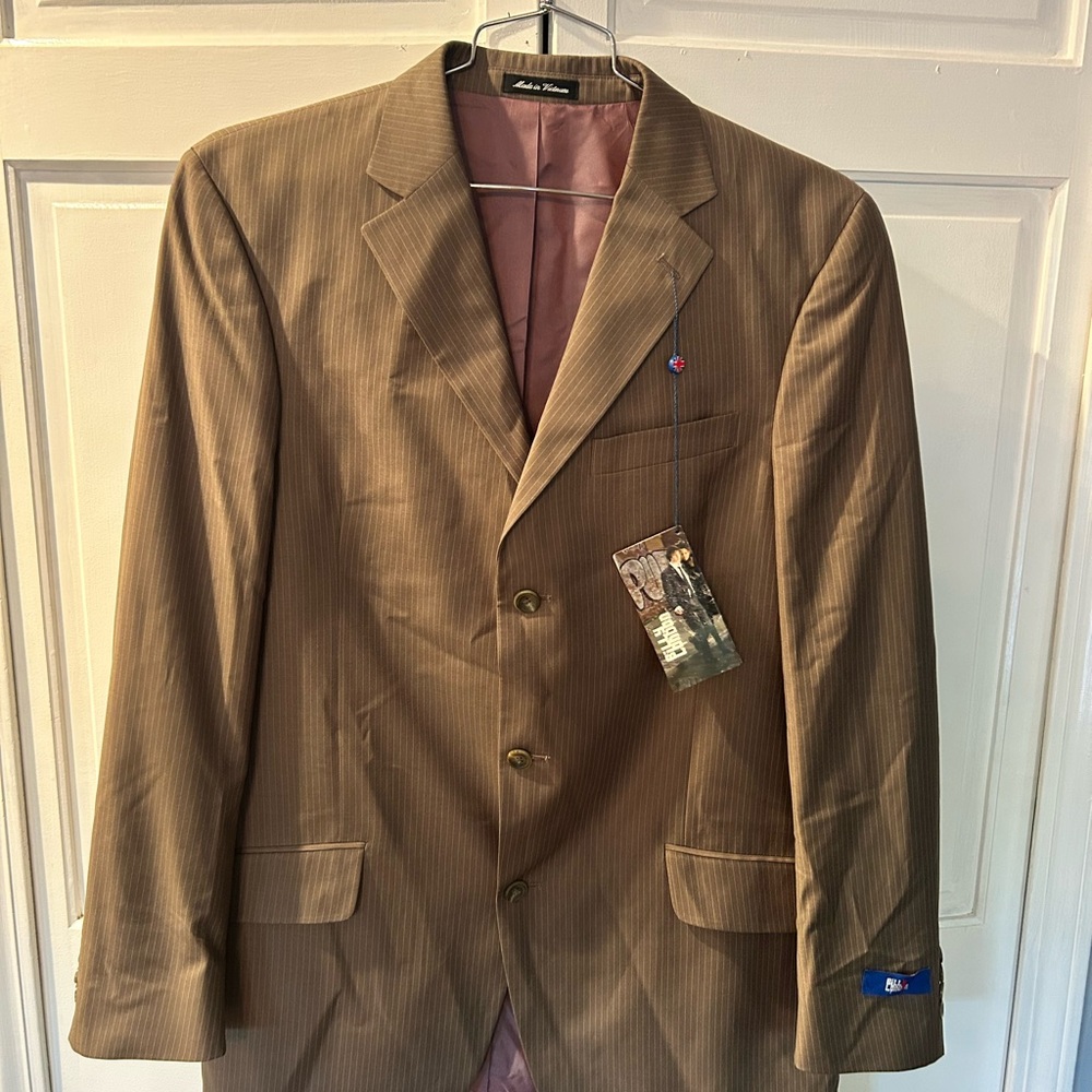 John Weitz Men's Tan Pinstripe Blazer